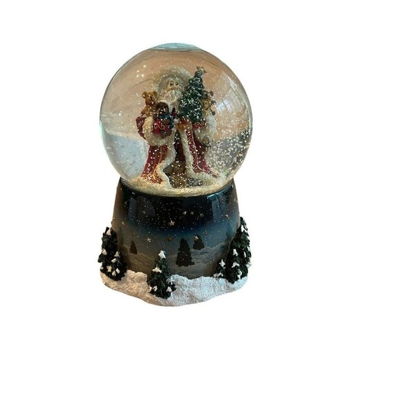 Boyds Bears Ho Ho FolknickChristmas Holiday musical water globe In Box 2004